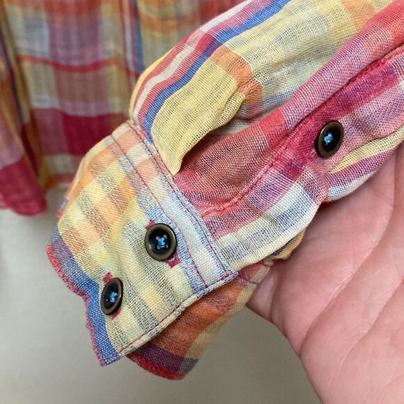 Anthropologie Holding Horses Plaid Button Down Shirt Size 2 - Picture 6 of 7